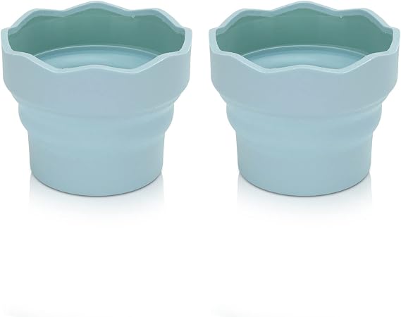 Collapsible Paint Brush Washer, 2PCS Mini Foldable Silicone Watercolor Silicone Washing Bucket Brush Holder Paint Brush Rinse Cup Brush Bowl for Watercolor Oil Painting