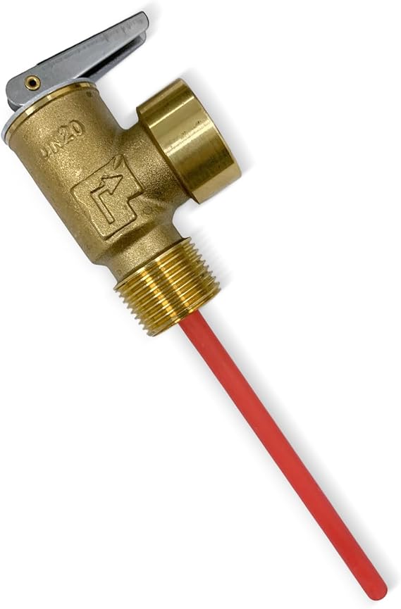 Upgrade 3/4" NPT Thread 210°F 150 PSI Temperature Pressure Relief Valve for Suburban RV Water Heaters, Thickened Brass Safety Valve for Hot Water Heaters and Tanks with Extended Probe