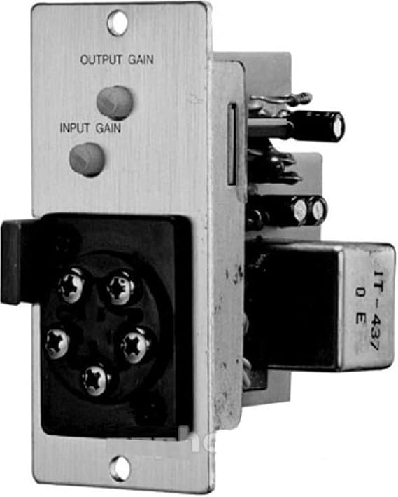 TOA T-02S Unbalanced Line Input with Music-On-Hold Output; 220k Input, 600 Balanced Output, Screw Terminals; Balanced, Uninterrupted Output Of Module's Input Signal; Output Gain Control