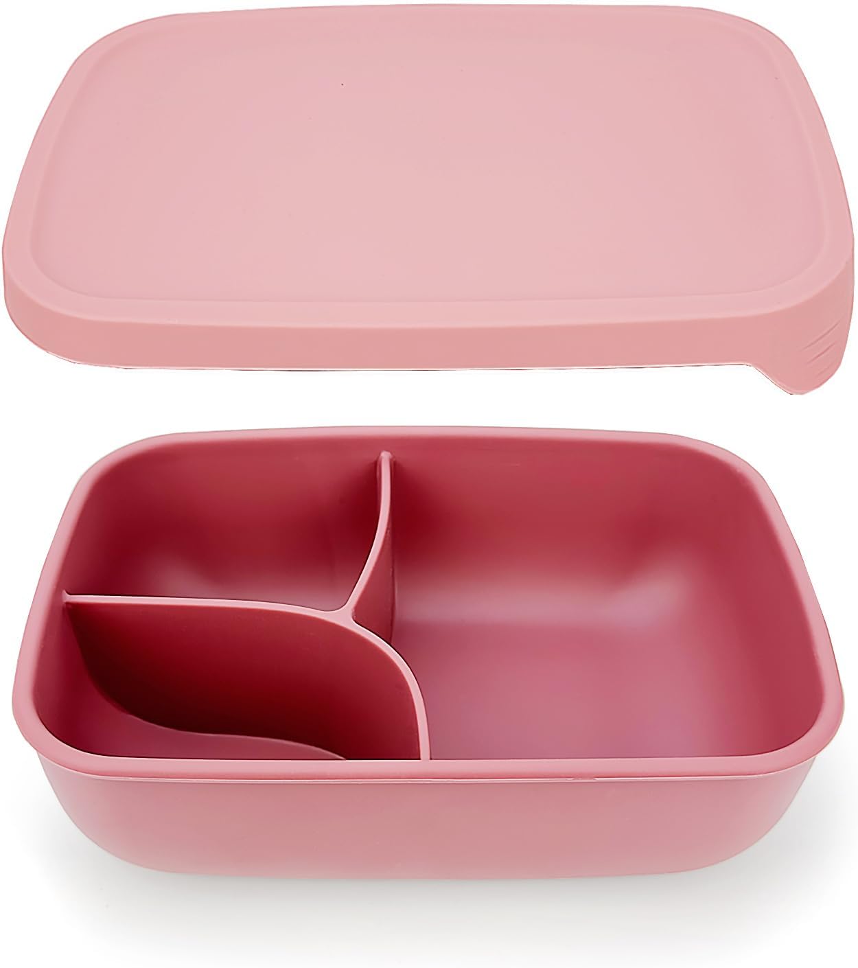1000ml Lunch Container with 3 Compartments, Portion Control Silicone Bento Box, lunch box, Leakproof Food Divider, for Adults, Dishwasher Safe, Food-Safe,14 x 20cm