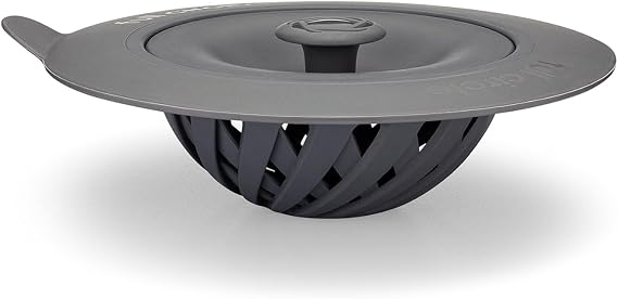 Full Circle Sinksational Sink Strainer with Stopper, White/Gray