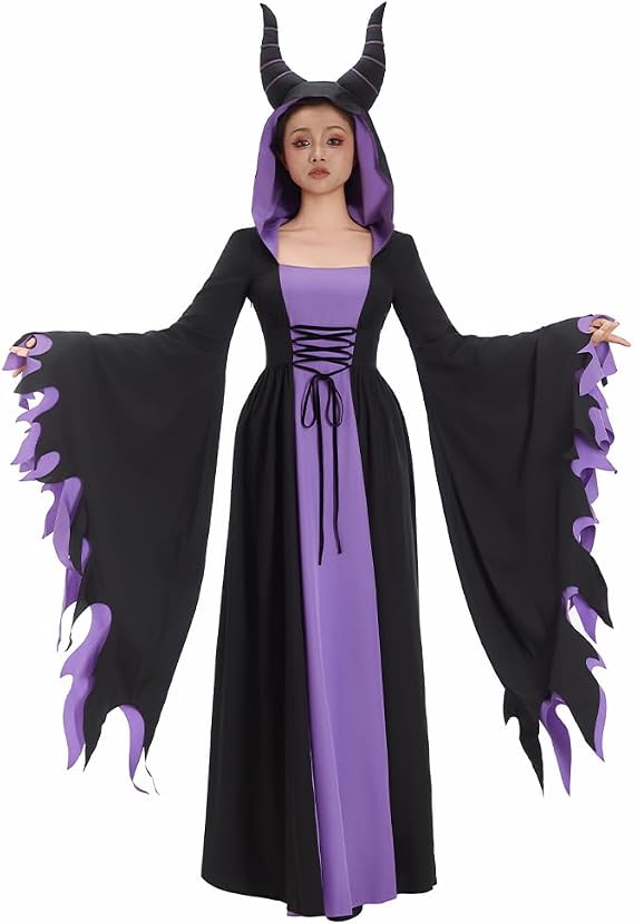 miccostumes Women's Costume Evil Queen Cosplay Dark Fairy Cosplay Dress