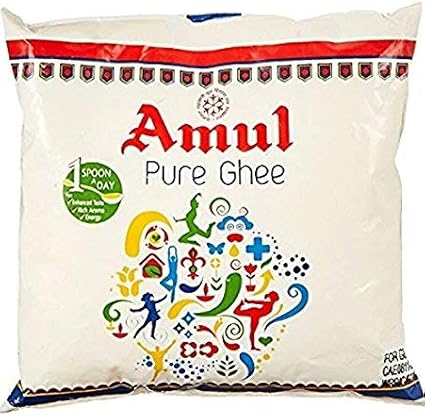 Amul Pure Ghee Pouch 500 ml 452 grams - India - Vegetarian - Amur Puregi Pouch 500 ml 16 oz - India-Vegetarian - Parallel Import