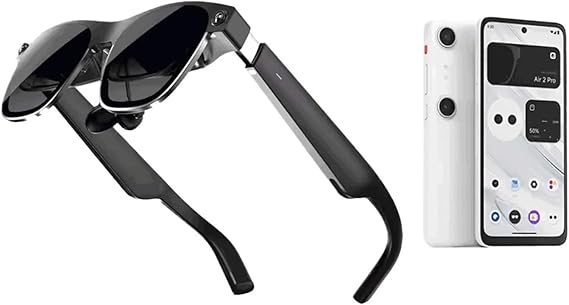 Smart AR Glasses 6 DoF 52 Fov 4K 3D HD 385'' Space Giant Screen Private Cinema Portable 1080p View Compatible for XREAL Air 2 Ultra(Air 2 Ultra)