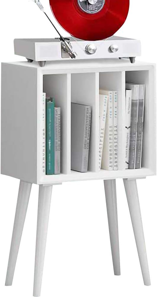 Vinyl Storage Cabinet Turntable Stand Record Player Display Stand Cabinet Shelf Vinyl Record Holder Rack LP Album Holder Organizer Media Storage Display Stand, White