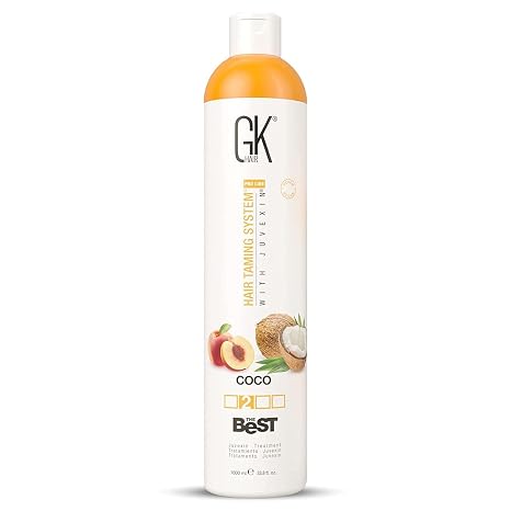 GK HAIR Global Keratin The Best Coco (33.8 Fl Oz/1000 ml) Vegan Straightening Keratin Hair Treatment Professional Brazilian Complex Blowout Straightening for Silky Straight & Frizz-free Hair