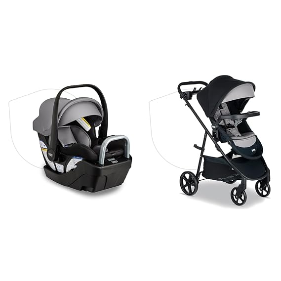 Britax Willow S Infant Car Seat with Alpine Base, ClickTight Technology, Rear Facing Car Seat & Brook+ Modular Baby Stroller, Ultra-Lightweight Infant and Toddler Stroller