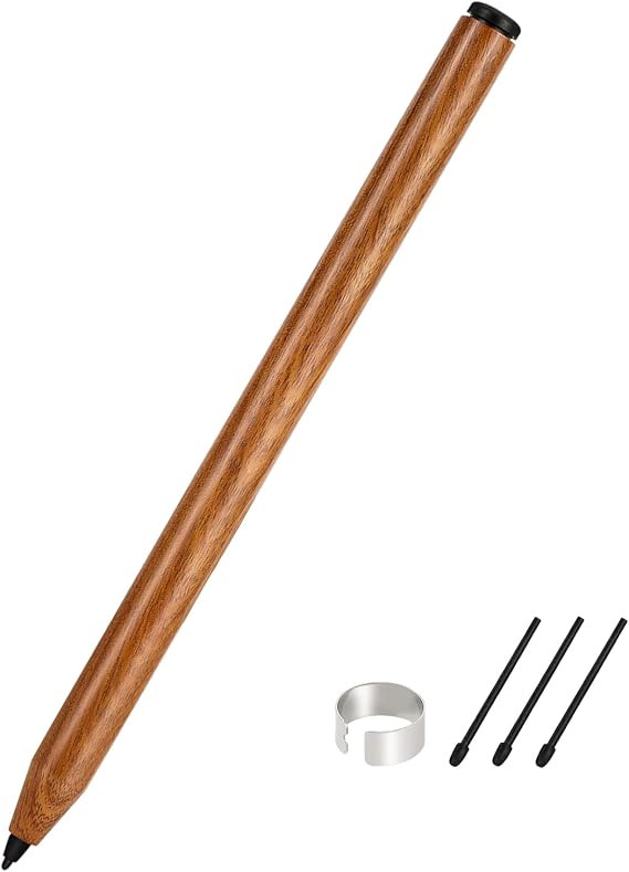 Stylus Pen for Kindle Scribe Pen & Remarkable 2 Pen, Wooden Stylus Pencil, Styluses Pen with Eraser, Tilt Support & Palm Rejection, 3 Replacement Pen Tips, No Bluetooth Needed