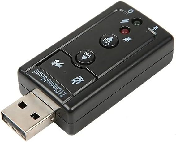 7.1 USB Stereo Ses Adaptörü, Harici Ses Kartı, PC ve Dizüstü Bilgisayar için 3D USB Ses Adaptörü,