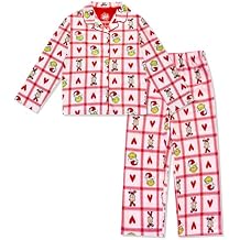 The Grinch Pajamas 2-Piece Matching Set - Soft Kids Christmas PJs Loungewear Button Down Coat, Boys Girls - Official Product
