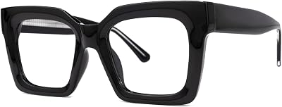 VOOGLAM Blue Light Blocking Glasses for Women Men Anti Eyestrain Dry Eyes Oversize Rectangle Eyeglasses Pacheco