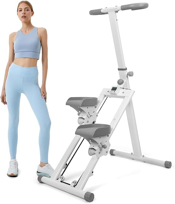 Vertical Climber Exercise Machine, Foldable Stair Stepper with 5-Level Heights Adjustable, for Cardio & Resistance Training & Full Body Workout, 330lbs Capacity