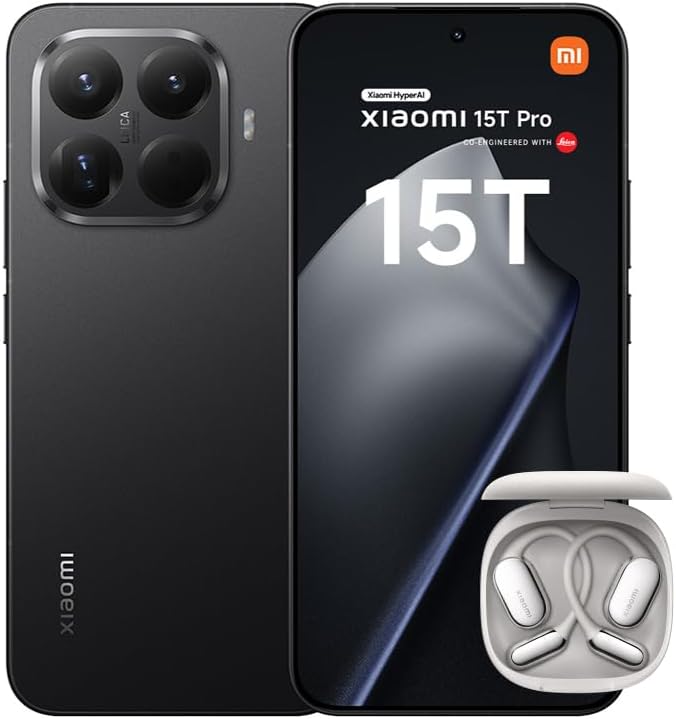 Xiaomi 15T Pro, Smartphone 121024GB, 6.83" 144Hz Eye-care Display, MediaTek Dimensity 9400, 50MP Leica 5x Pro Telephoto, 5500mAh, Black, Charger Not Included, OpenWear Stereo Pro