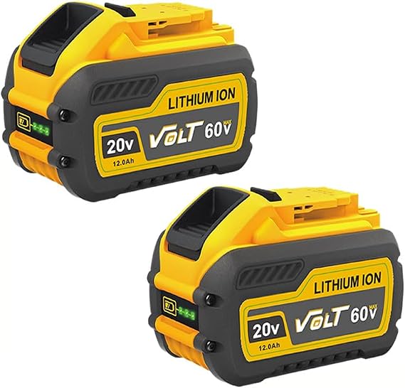 2PACK DCB609 12.0Ah Battery Replacement for Dewalt 20V/60V Battery Compatible with DCB606 DCB612 DCB200 DCB201 DCB203 DCB204 DCB206 DCB207 DCB209
