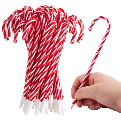 JOYIN 24 Pcs Christmas Candy Cane Ball Point Pens for Kids Gift, Xmas Pen Bulk for Christmas Stocking Stuffers, Teacher Student Gifts Classroom Supplies Carnival Prize Goodie Bag Fillers