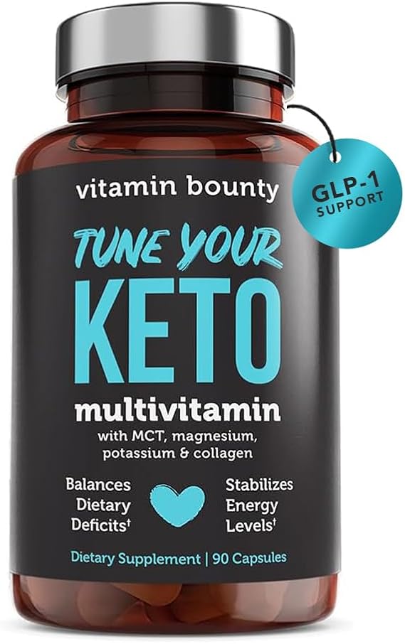 Vitamin Bounty Tune Your Keto Multivitamin with Magnesium & Potassium - Daily Supplements for Men & Women on Keto Diet - Energy & Cramp Relief - Ketosis Support - GLP-1 Support - 90 Capsules