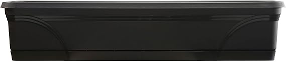 Southern Patio Medallion Windowsill Platform Garden Planter, Black, 36 in