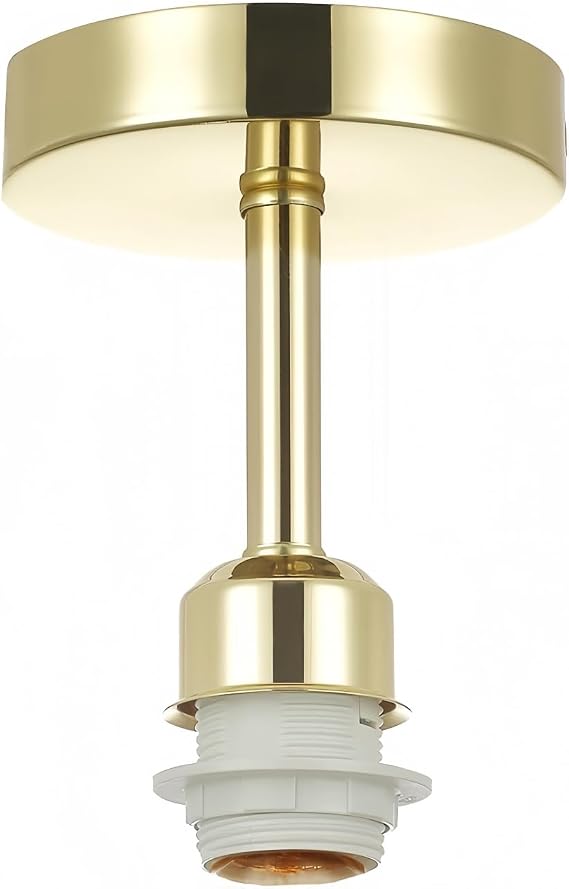 Ceiling Light Fitting, Vintage Pendant Light Fitting with E27 Screw Bulb Holder Suitable for Lamp Shades (Golden) [Energy Class A]