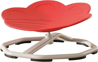Spinning Chair for Autistic Kids, Sensory Toys for Kids with Autism Sensory Swivel Chair Sensory Products for Autism & ADHD Children Training Body Coordination UFO&Cat Paw Shape Red, Style 2
