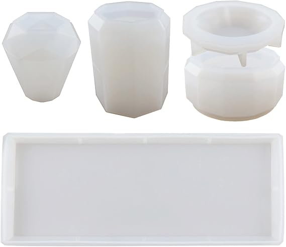 4Pcs Resin Molds for Bathroom Accessories Set Silicone Molds for Resin Casting