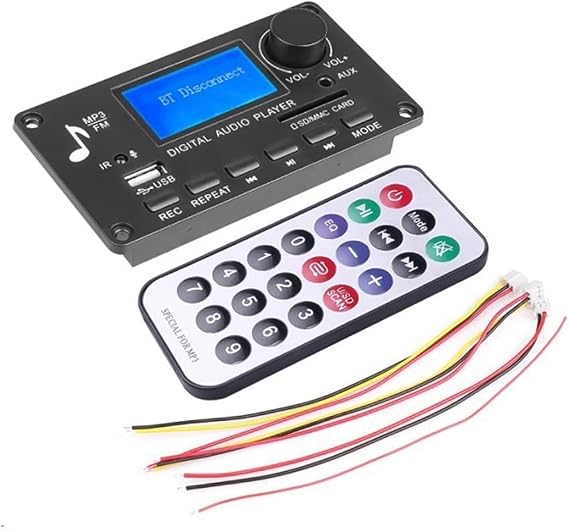 Bluetooth Decoder Board DC 12V Bluetooth 5.0 MP3 Decoder Board Car Power Amplifier Board with Remote Control MP3+WMA+WAV+FLAC+APE