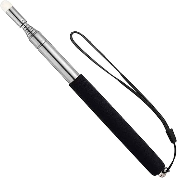 100M Long Telescopic Teacher Pointer Stick with Hand Lanyard, Teaching Pointer for Classroom, Hand Pointer Extendable Pointer Stick Retractable Pointer Handheld Presenter(Black)