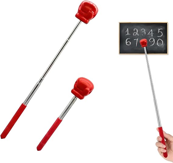 2 Pcs Telescopic Hand Pointer Stick, Extendable Finger Pointer for Teachers, Tiny Fist Classroom Pointer for Elementary School, Kindergarten Teachers