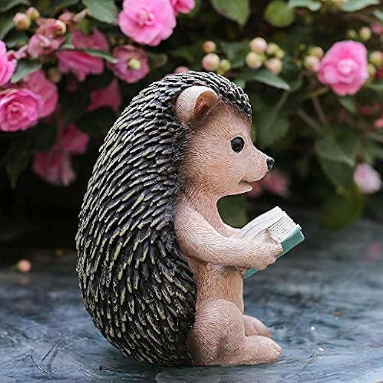 Garden Ornaments Outdoor Resin Ornaments Courtyard Park Pastoral Reading Rabbit Frog Hedgehog Animal Figurines Decoration Outdoor Villa Sculpture Crafts Garden Ornaments Style 3