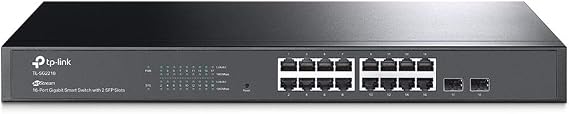 TP-Link TL-SG2218 18 Port Gigabit Smart Switch, 16× Gigabit RJ45 ports and 2× Gigabit SFP slots, Network Switch, Power Saving, Plug & Play, Metal Case, Ethernet Switch, Ethernet Splitter