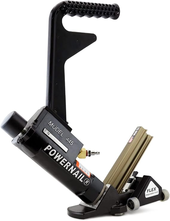 Powernail 445PRXLSW Pneumatic 16 Gauge L-Cleat Flooring Nailer with FLEX Power Roller adjustable base