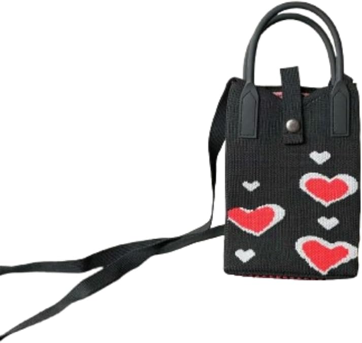 Heart Bag Small Crossbody Bags for Women Cell Phone Purse Crossbody Crochet Bag Shoulder Bag Phone Bag Y2k Bag