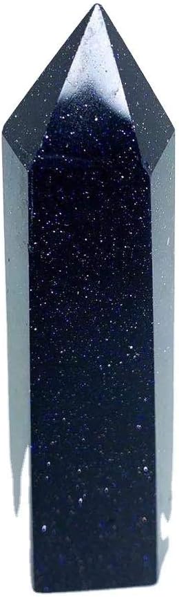 MOKA 80-90mm Natural Blue Sandstone Quartz Point Crystal Stone Decorations Obelisk 1pc