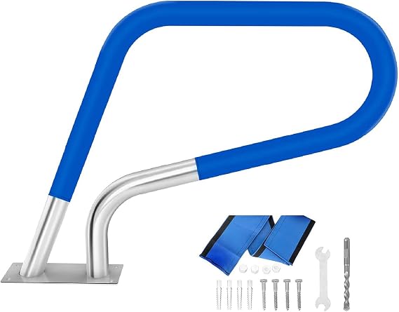 Pool Handrail, Swimming Safety Stair Rail, Stainless Steel Hand Rail with Base Platecessories/Silver/30 * 22In/56 76Cm
