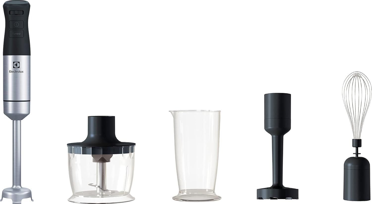 Electrolux E5HB2-8SS Bar Blender Set | 1000W Motor, TruFlow Technology, Stainless Steel Bar Blender, Turbo Function, Variable Speed and Versatile Accessory Set | For Soups, Smoothies and Chopping [Energy Class A]