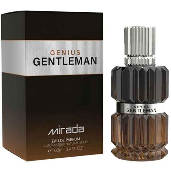 MIRADA Gentleman Genius, Men's Eau de Parfum (EDP) 3.4 FL. Oz (100ml), Mens Perfume with Notes of Bergamot, Black Pepper, Lavender, Orris, Cloves, Cinnamon, Vanilla Husk, Tolu Balsam