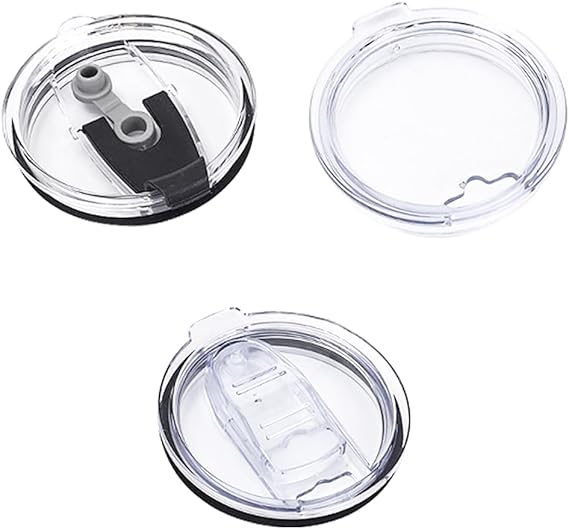 3 Pcs Replacement Lids for Stainless Steel Tumbler Travel Cup Reusable Spill Proof Skinny Covers 20oz Skinny Replacement Lids Classic Clear Flip For Tumbler Mug Cooler Cup