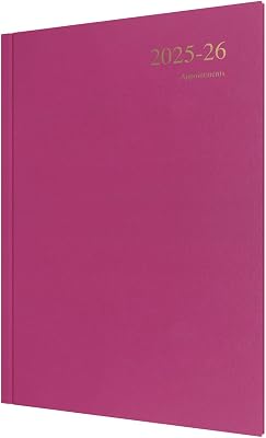 Collins Essentials 12 Month MidAcademic Year Planner, July 2025-July 2026 - ESSA43M.63-2526 - Week-to-View Appointments Diary, A4 Hard Cover, Deep Pink