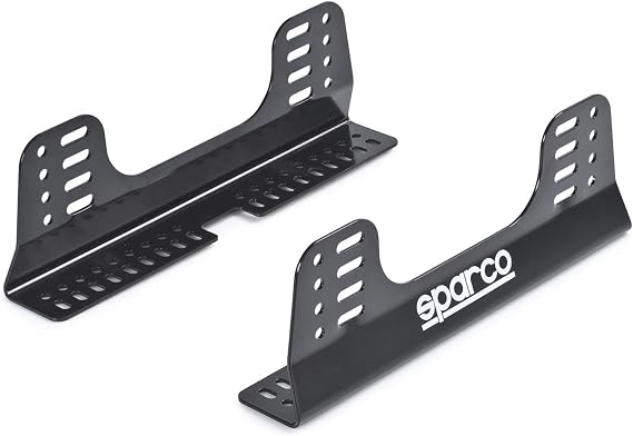 Sparco Seat Bracket, Competition, Side Mount, FIA Approved, Adjustable, Steel, Black Powder Coat, Universal, Kit