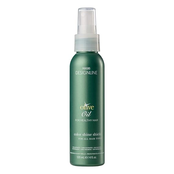 Olive Oil Color Shine Shield, 4 oz - Regis DESIGNLINE - Heat Styling Protectant, Hair Spray that Smoothes Frizz, Controls Flyaways, and Rehydrates All Hair Types for Long-Lasting Shine