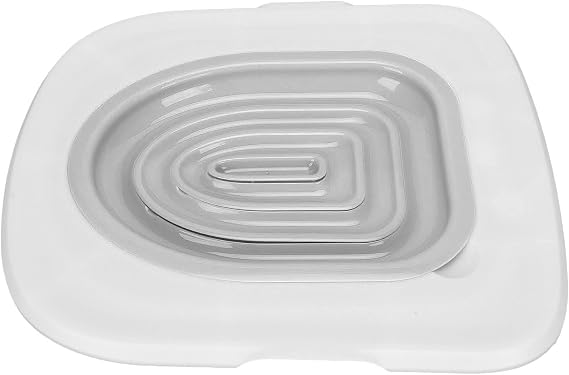 Cat Toilet Training System, Professional Teach Cat to Use Toilet Cat Toilet Training Kit Universal Reusable Kitty Toilet Trainer Urinal Seat with Design Blue Tray (White Tray, 1 Gray Inner Support)