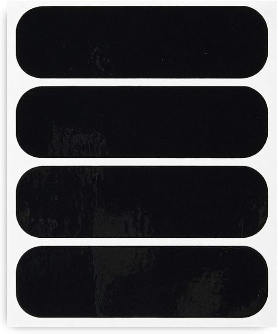 Refractive Stickers for Helmets, Black, Set of 4