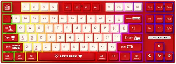 Compact 75% Hot Swap Mechanical Gaming Keyboard 87 With Red Brown Switches Compatible With Laptop And Desktop PC(Wired-Red)