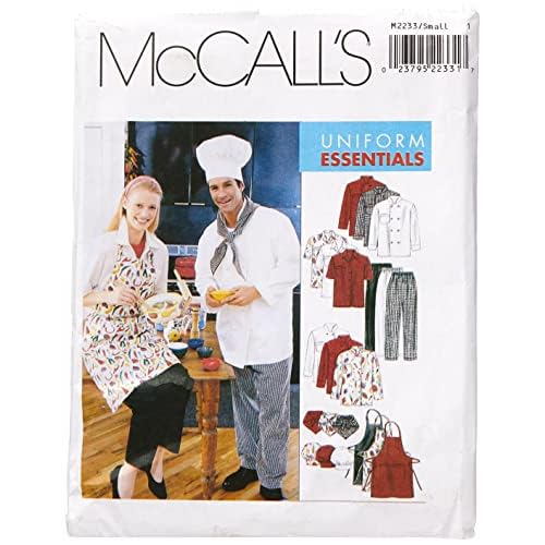 McCalls Patterns M2233 Misses and Mens Jacket, Shirt, Apron, Pull-On Pants, Neckerchief and Hat, Size SML