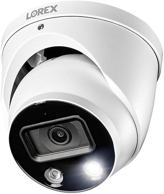 Lorex 4K Ultra HD Smart Deterrence Indoor/Outdoor IP Metal Dome Security Add-On Camera with Smart Motion Detection Plus | Two-Way Talk Audio (Requires Recorder)