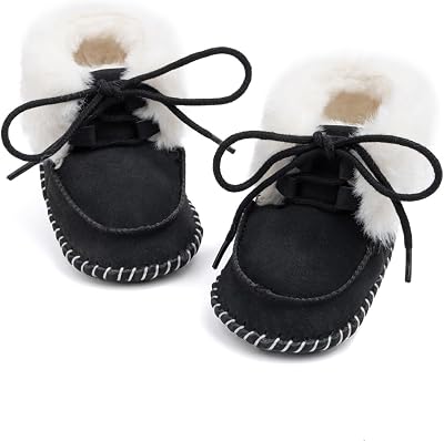 HsdsBebe Baby Ankle Boots Infant Boys Girls Fleece Booties Anti-Slip Rubber Sole Sneakers Toddler Newborn Walking Crib Shoes