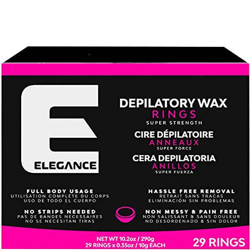 E Elegance Ultra Depilatory Wax Rings - Super Strength Hair Wax For Quick and Mess-Free Hair Removal, 29 PC