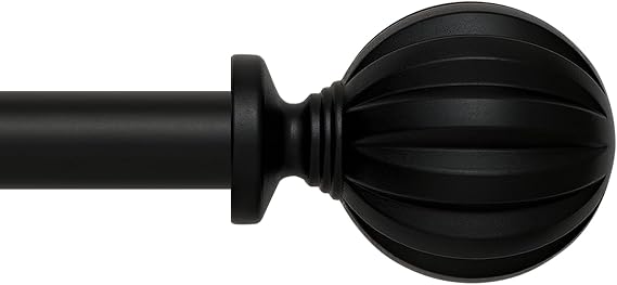 Curtain Rods for Windows 30 to 55 inches,Heavy Duty Drapery Rods with Adjustable Curtain Rods,Black