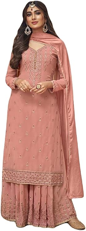 Ready to Wear Indian/Pakistani Style Ethnic Wear Party Wear Plazzo Salwar Suit for Women's