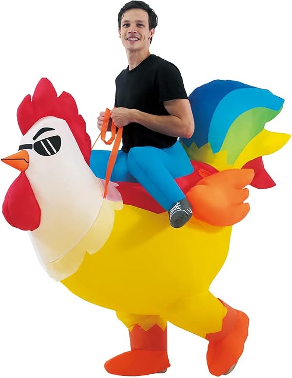 KOOY Chicken Inflatable Costume Adult, Funny Inflatable Rooster Costumes Blow up Suit Costumes for Adult