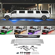 LEDGlow 6pc Multi-Color Limousine Limo Slimline LED Underbody Underglow Accent Neon Lighting Kit - 10 Solid Colors - 13 Unique Patterns - Water Resistant Tubes - Includes Control Box & Remote